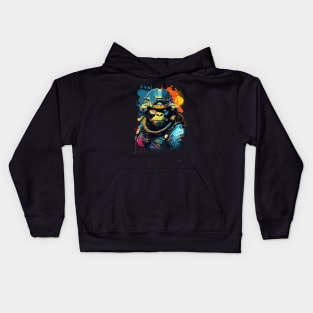 Cyberpunk Future Ape Sci-Fi Anime Ape Kids Hoodie